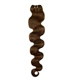 Hair2Heart Extensiones de Cortina Cosida Pelo Natural - 40cm - Corrugado, Color 4 Marrón