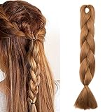 24'(60cm) Pelo Sintético para Hacer Trenzas Africanas Extensiones de Cabello Se Ve Natural Crochet...